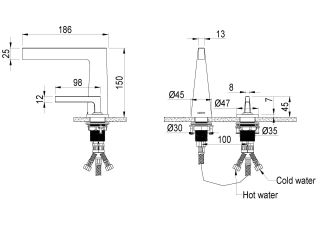Смеситель для раковины Boheme  Duo Boheme 2х-позиционный NICKEL BRUSH никель