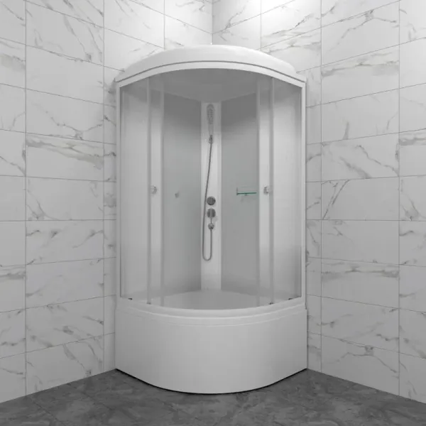 Душевая кабина Triton Лайт Щ0000061838 90x90 см профиль белый стекло с узором