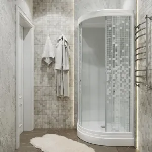 Душевая кабина Triton Стандарт-Мозаика Щ0000061828 100x100 см профиль белый стекло мозаика