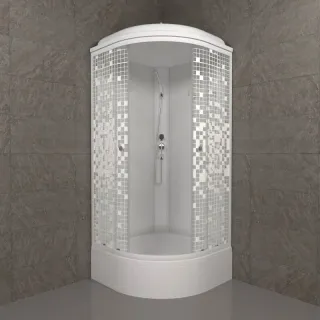 Душевая кабина Triton Стандарт -Мозаика Щ0000061822 100x100 см профиль белый стекло мозаика Душевая кабина Triton Стандарт -Мозаика Щ0000061822 100x100 см профиль белый стекло мозаика