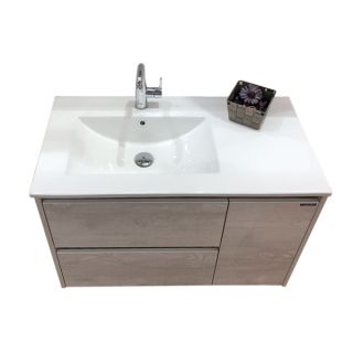 Comforty Зеркало-шкаф "Тромсе-80" дуб сонома Comforty Зеркало-шкаф "Тромсе-80" дуб сонома