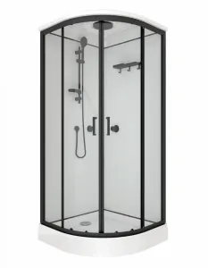 Душевая кабина Triton Прайм-Блэк Щ0000071581 90x90 см профиль чёрный стекло прозрачное