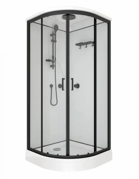 Душевая кабина Triton Прайм-Блэк Щ0000071581 90x90 см профиль чёрный стекло прозрачное