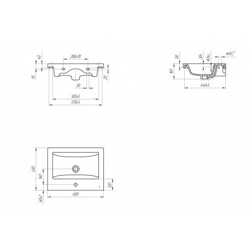 Мебельная раковина Cersanit Como UM-COM60/1 60см белый