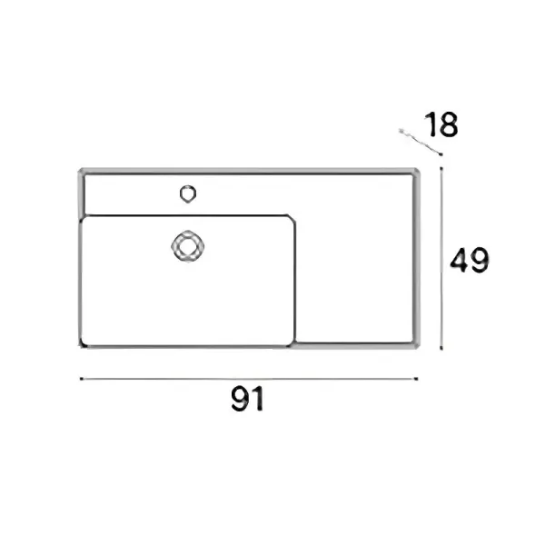 Раковина La Fenice Cubo 90 L CU.NN.90L белая