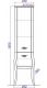 Пенал напольный Clarberg Borgia BOR0548BLK 48x182см чёрный/патина медь