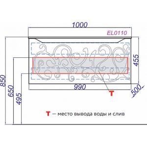 Подвесная тумба под раковину Clarberg Elegance EL0110GL 100см белый/золото