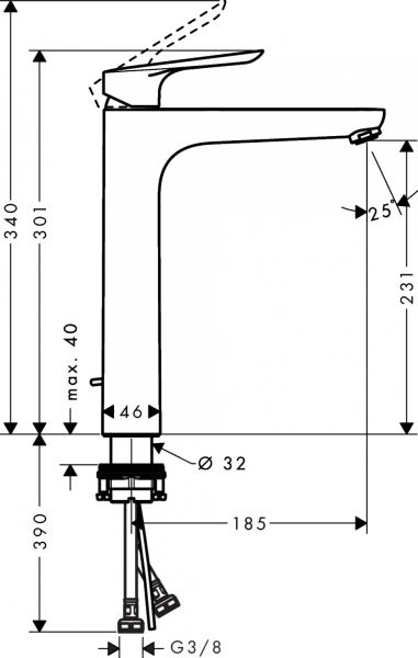 Смеситель Hansgrohe Logis E для раковины 71162000