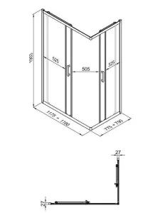 Душевой уголок Triton Фикс Щ0000067442 120x80 см профиль чёрный стекло прозрачное