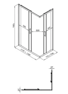 Душевой уголок Triton Фикс Щ0000067442 120x80 см профиль чёрный стекло прозрачное Душевой уголок Triton Фикс Щ0000067442 120x80 см профиль чёрный стекло прозрачное