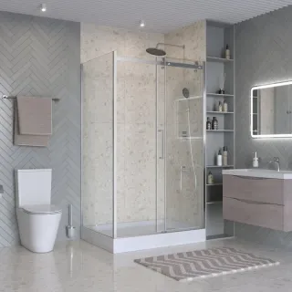 Душевой уголок BelBagno Marino MARINO-2-AH-1-110/100-C-Cr 110x100 см профиль хром стекло прозрачное