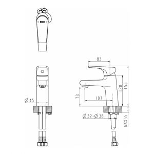 Смеситель Bravat Vega F1119177CP для раковины
