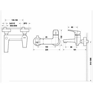 Смеситель Bravat Vega F6119177CP-01 для ванны с душем