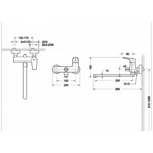Смеситель Bravat Vega F6119177CP-01L для ванны с душем