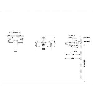 Смеситель Bravat Real F6121179CP-01 для ванны с душем