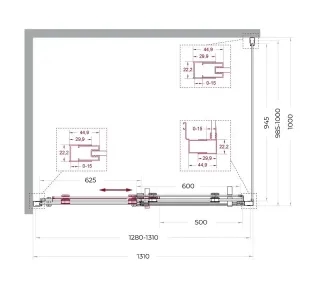 Душевой уголок BelBagno Marino MARINO-2-AH-1-130/100-C-GM 130x100 см профиль оружейная сталь стекло прозрачное