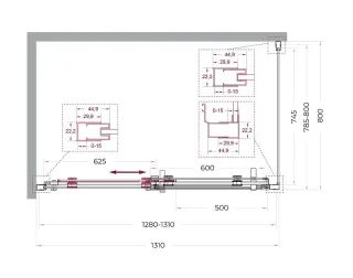 Душевой уголок BelBagno Marino MARINO-2-AH-1-130/80-C-GM 130x80 см профиль оружейная сталь стекло прозрачное