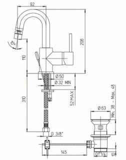 Смеситель для раковины Paini Cox 78CR251 хром