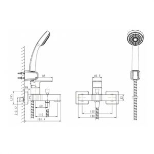 Смеситель Bravat Riffle F672106C-B для ванны с душем