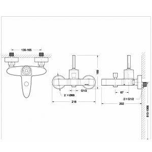 Смеситель Bravat Spring F679113C-01 для ванны с душем