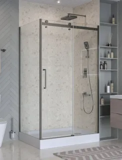 Душевой уголок BelBagno Marino MARINO-2-AH-1-150/100-C-GM 150x100 см профиль оружейная сталь стекло прозрачное