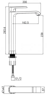 Смеситель для раковины SantiLine SL-9002 хром