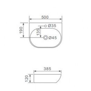 Подвесная раковина Gappo GT702 50 см белый