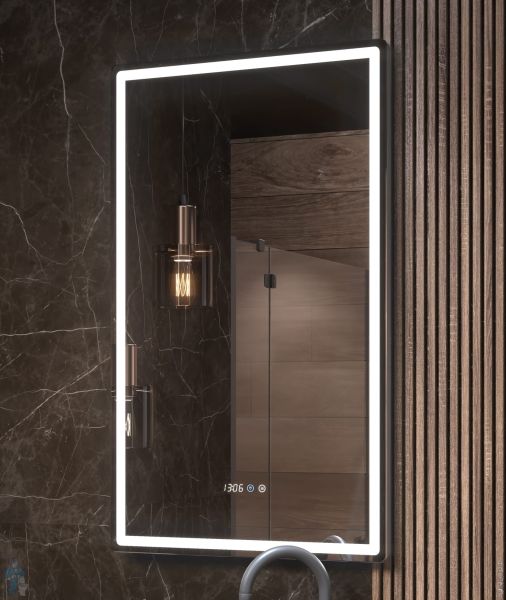 Зеркало с LED-подсветкой, часами и антизапотеванием VIGO ROBERTA LUXE 600