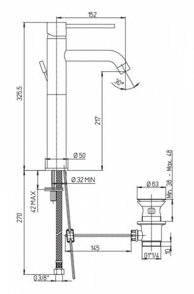 Смеситель для раковины Paini Cox 78OP211LL золото