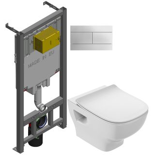 Унитаз с инсталляцией Jacob Delafon Struktura E21747RU-00 с сиденьем Микролифт и клавишей смыва