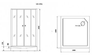 Душевая кабина Grossman Classic GR170QR 100x100см правая