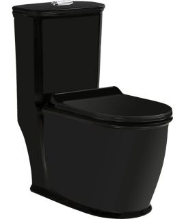 Унитаз-моноблок SantiLine SL-5019MB безободковый чёрный матовый Унитаз-моноблок SantiLine SL-5019MB безободковый чёрный матовый
