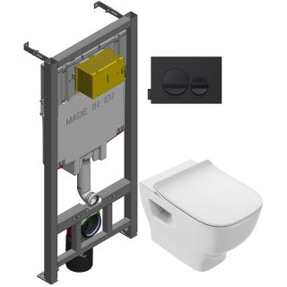 Унитаз с инсталляцией Jacob Delafon Struktura E21750RU-00 с сиденьем Микролифт и клавишей смыва