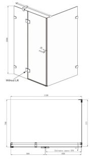 Душевой уголок Ambassador Abner 10011103L 120x80см левый хром/прозрачное