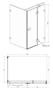Душевой уголок Ambassador Abner 10011103R 120x80см правый хром/прозрачное
