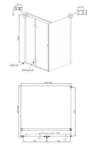 Душевой уголок Ambassador Diamond 12011105L 90x90см левый хром/прозрачное