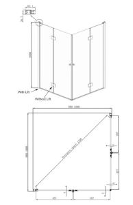 Душевой уголок Ambassador Diamond 12011110 100x100см хром/прозрачное