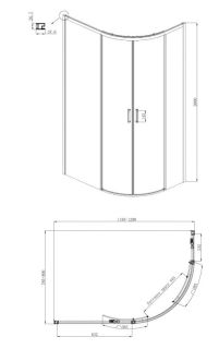 Душевой уголок Ambassador Queen 11011103L 120x80см левый хром/прозрачное