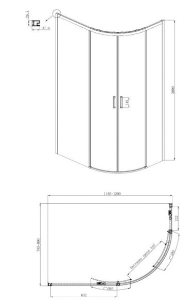 Душевой уголок Ambassador Queen 11011103L 120x80см левый хром/прозрачное