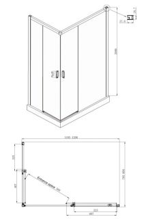 Душевой уголок Ambassador Queen 11011106R 120x80см правый хром/прозрачное
