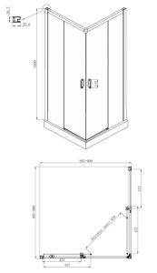 Душевой уголок Ambassador Queen 11011203Black 90x90см чёрный/прозрачное