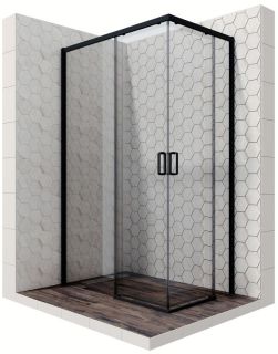 Душевой уголок Ambassador Queen 11011205LBlack 120x80см левый чёрный/прозрачное