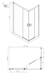 Душевой уголок Ambassador Queen 11011205LBlack 120x80см левый чёрный/прозрачное