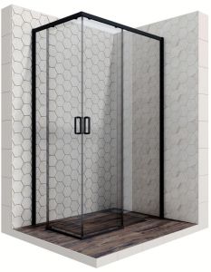 Душевой уголок Ambassador Queen 11011205RBlack 120x80см правый чёрный/прозрачное