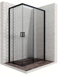 Душевой уголок Ambassador Queen 11011205RBlack 120x80см правый чёрный/прозрачное