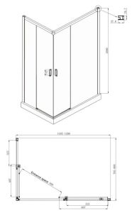 Душевой уголок Ambassador Queen 11011205RBlack 120x80см правый чёрный/прозрачное