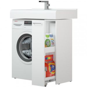 Комод-тумба под раковину для стиральной машины Corozo Лео 80/20 белый SD-00000782