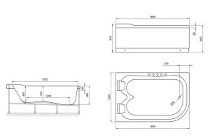 Акриловая ванна Royal Bath Norway левая 180x120см белый RB331100SB-L