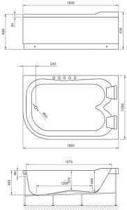 Акриловая ванна Royal Bath Norway правая 180x120см белый RB331100SB-R