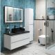 Тумба со столешницей и накладной раковиной Belbagno Kraft KRAFT100BO-KEPMNO-1302H301-SET 100 см белый матовый